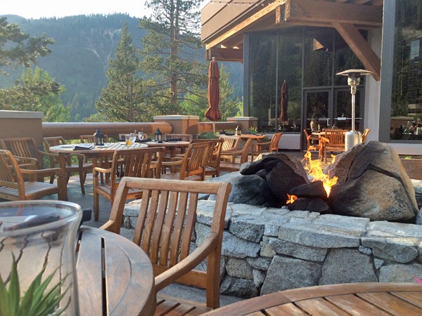 dinner on the patio at the resort at squaw creek