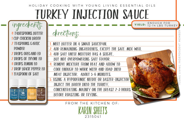 turkey injection sauce - holiday recipes with essential oils