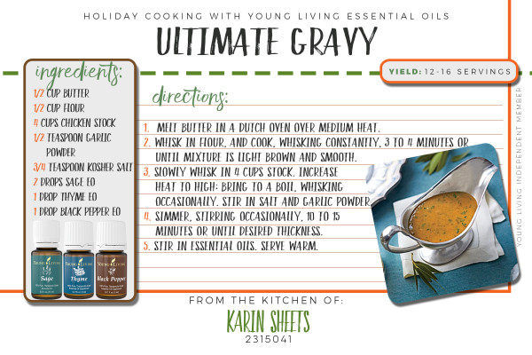 ultimate gravy recipe - holiday recipes with essential oils
