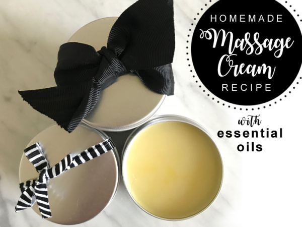 homemade massage cream with essential oils